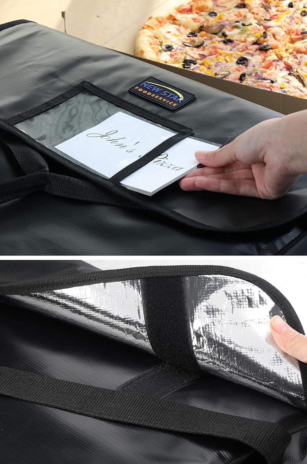 New Star Foodservice 51100 Insulated Pizza Delivery Bag, 18" by 18" by 5", Black : Industrial & Scientific