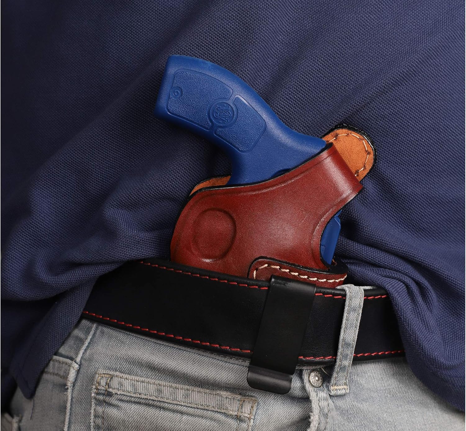 Pusat Holster Premium Leather IWB and OWB Belt Holster 2.2 inch 357 MAG for Revolver Charter Arms Mag Pug Right Hand