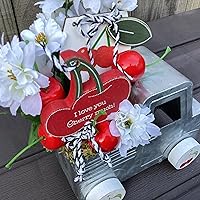 Vista 2 de AGD Summer Decor - Cherry Lime Theme Floral Galvanized Metal Truck Display