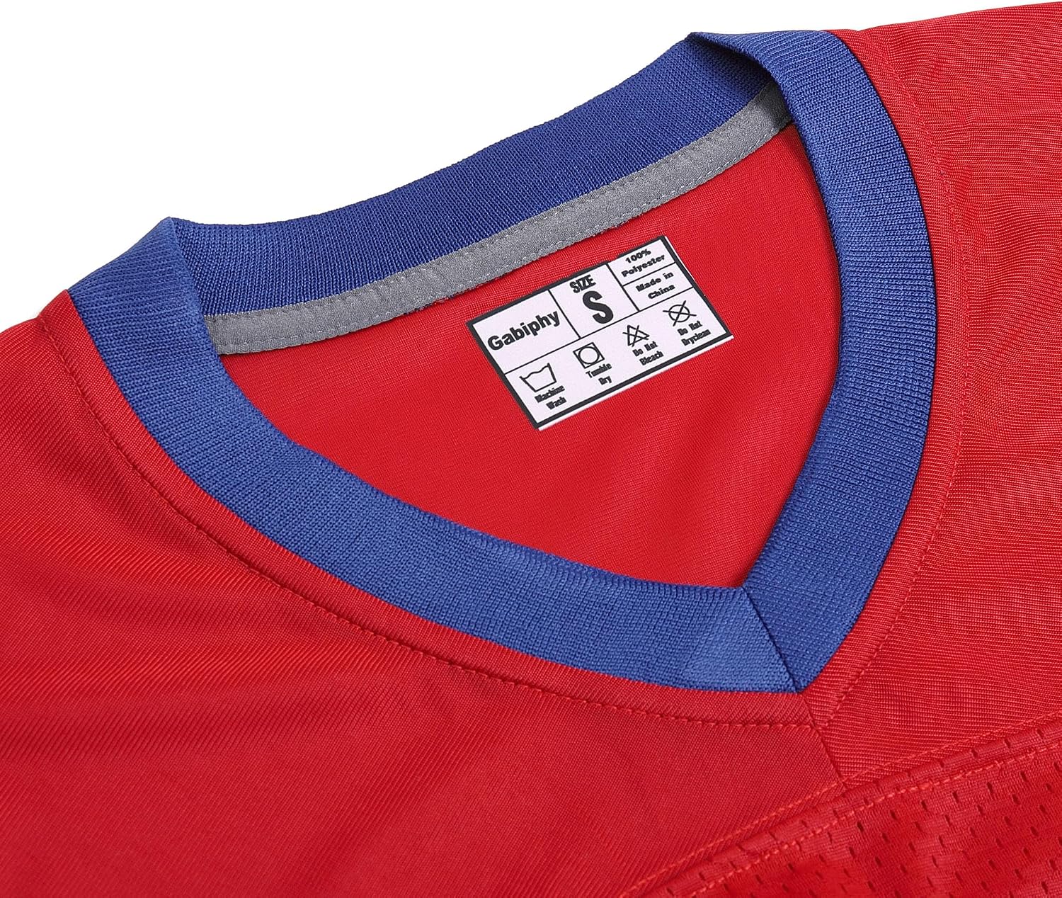 Men's Retro Football Jerseys V-Neck Short Sleeve T-Shirts Workout Gym Running Hiking Shirts