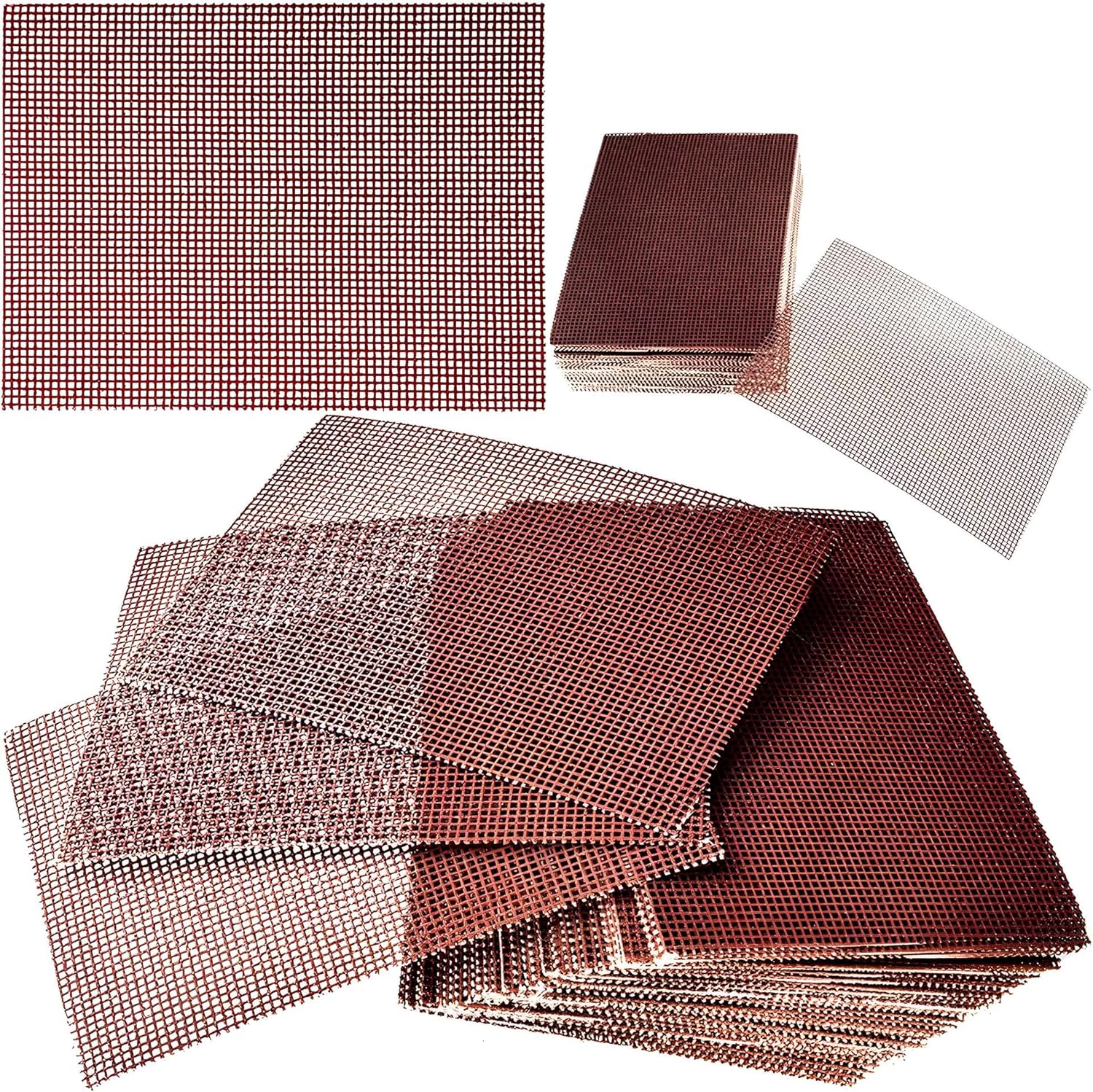 [100 Pack] Grill Cleaning Screens-Griddle Scraping Cleaner Mesh, Removal of Tough Stain on BBQ Grills, Cooktops and Stove Tops for Restaurant, Bars and Home Use