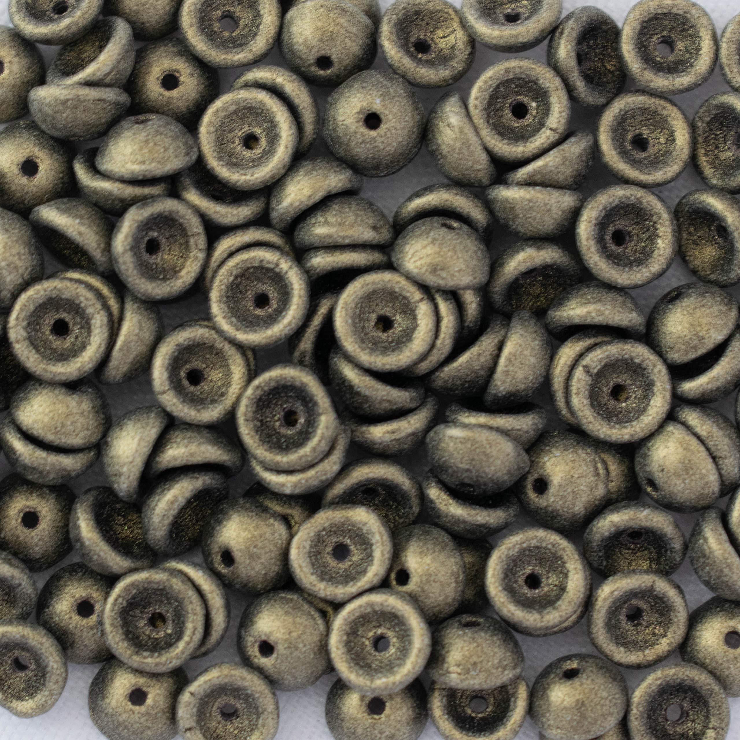 Starman Teacup Beads 4x2 Mm Metallic Suede Gold 8g Dome