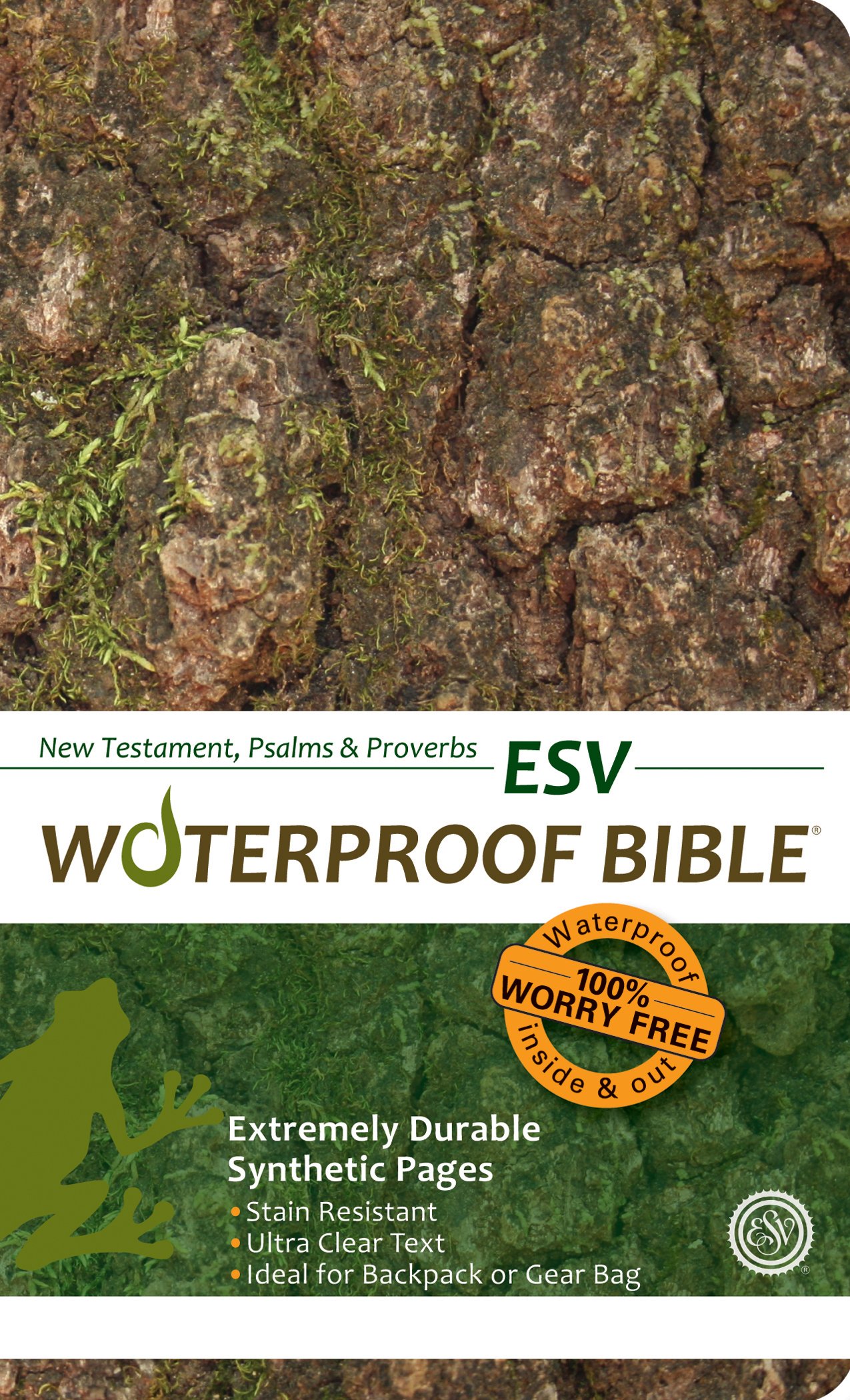 Waterproof New Testament with Psalms and Proverbs-ESV-Tree Bark