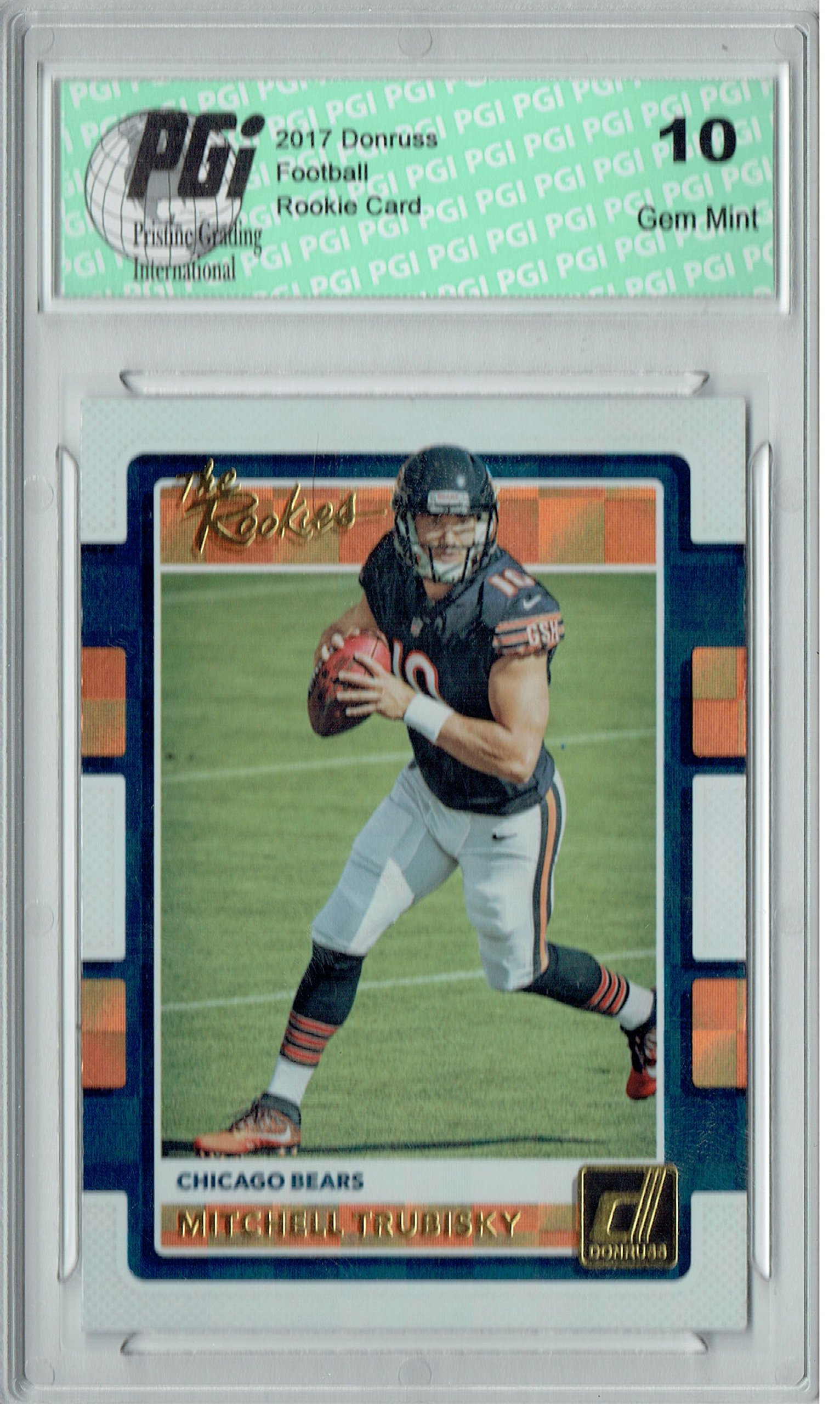 Amazon Com Mitchell Trubisky 17 Donruss 1 The Rookies Sp Rookie Card Pgi 10 Collectibles Fine Art