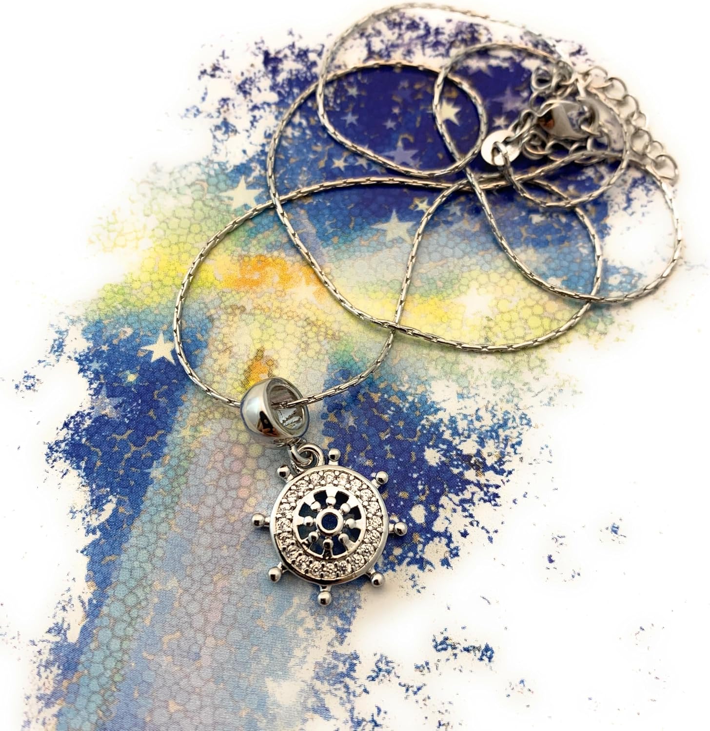 Smiling Wisdom | Graduation Card Gift- You Are The Author of Your Life Greeting Card and Ship Wheel Necklace | Grad Advice Words of Wisdom for Love Friendships and Life | Women Daughter Granddaughter | Dainty Helm