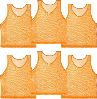 RAINFLOW Pinnies for Sports Youth 6/12 Pack - Teen Adult Team Practice Vest | Nylon Large Mesh Lightweight Scrimmage Vests for Team Drills, Practice Games, PE Class, Youth Sports & Coach-Led Activities