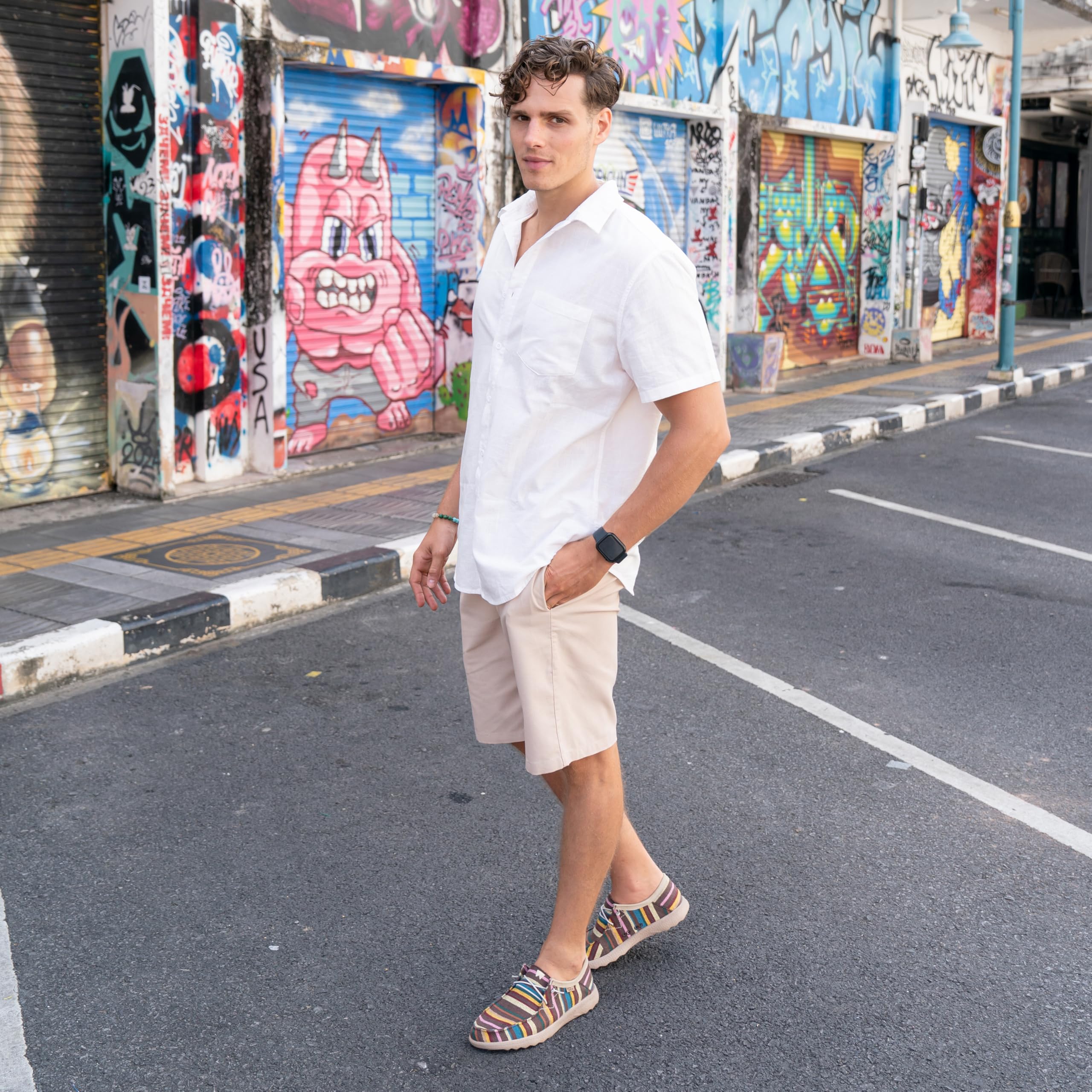 Kickback Lounger Scarpe Estive da Uomo in Tela – Mocassini Slip‑On Senza Lacci con Lacci Elastici – Sneakers Leggere per Interni ed Esterni con Suola Antiscivolo