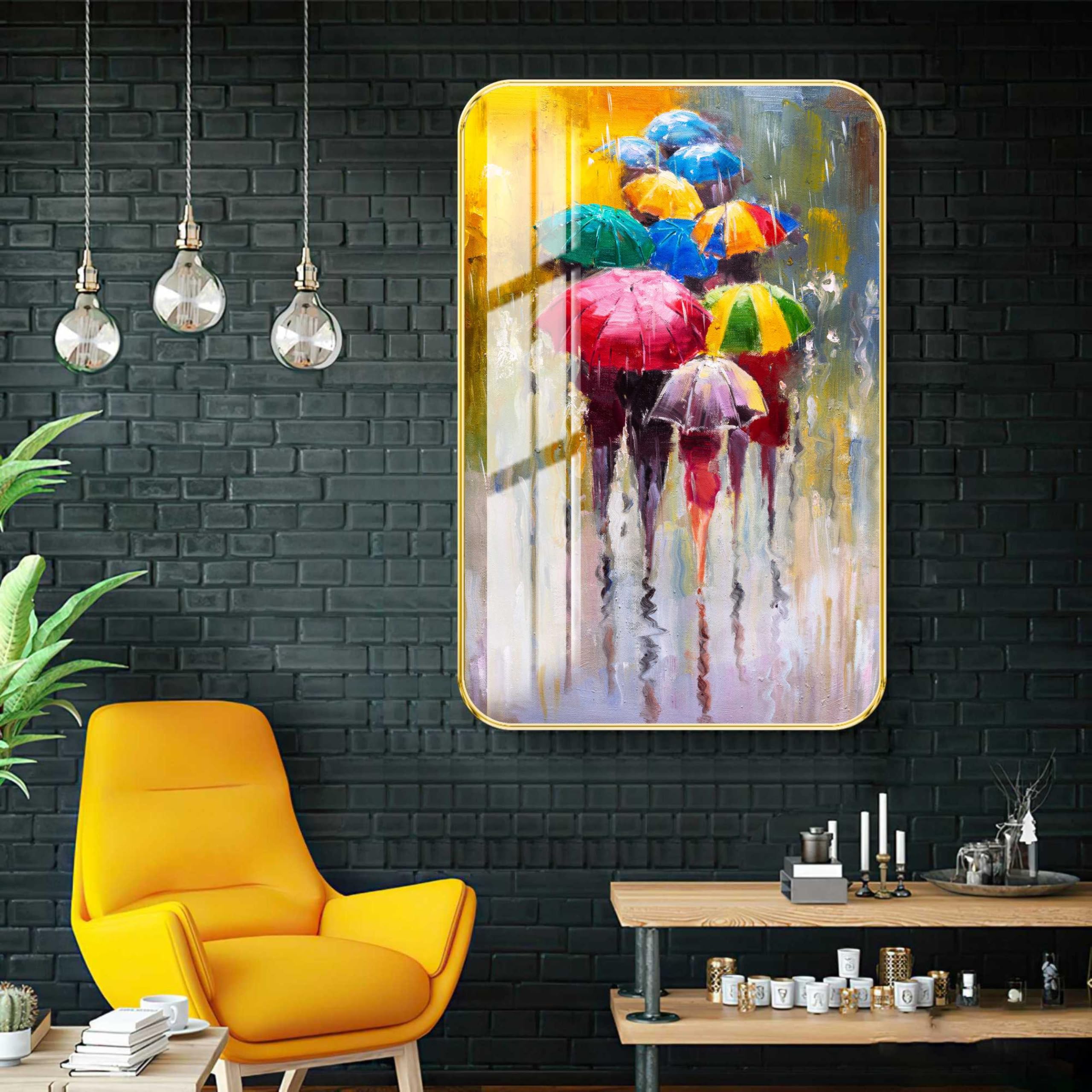 WALLMAX Premium Modern Art Crystal Glass Wall Painting Home Decorative Item