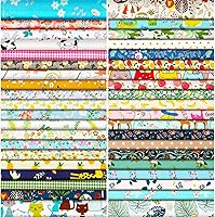 Vista 1 de 40 Pcs 10 x 10 Inches Cotton Fabric Bundle Squares Precut Fabric Squares Multi Color Floral Fat Sheets for Craft DIY Quilting Sewing(Bright Patterns)