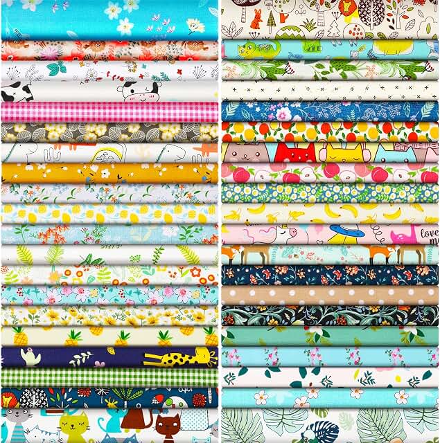 40-Piece 10" Bright Floral Cotton Squares