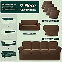 Vista 354 de CHUN YI - Funda elástica para sofá (7 piezas), funda para sofá de 3 plazas con tres respaldos y cojines separados con banda elástica, tela jacquard