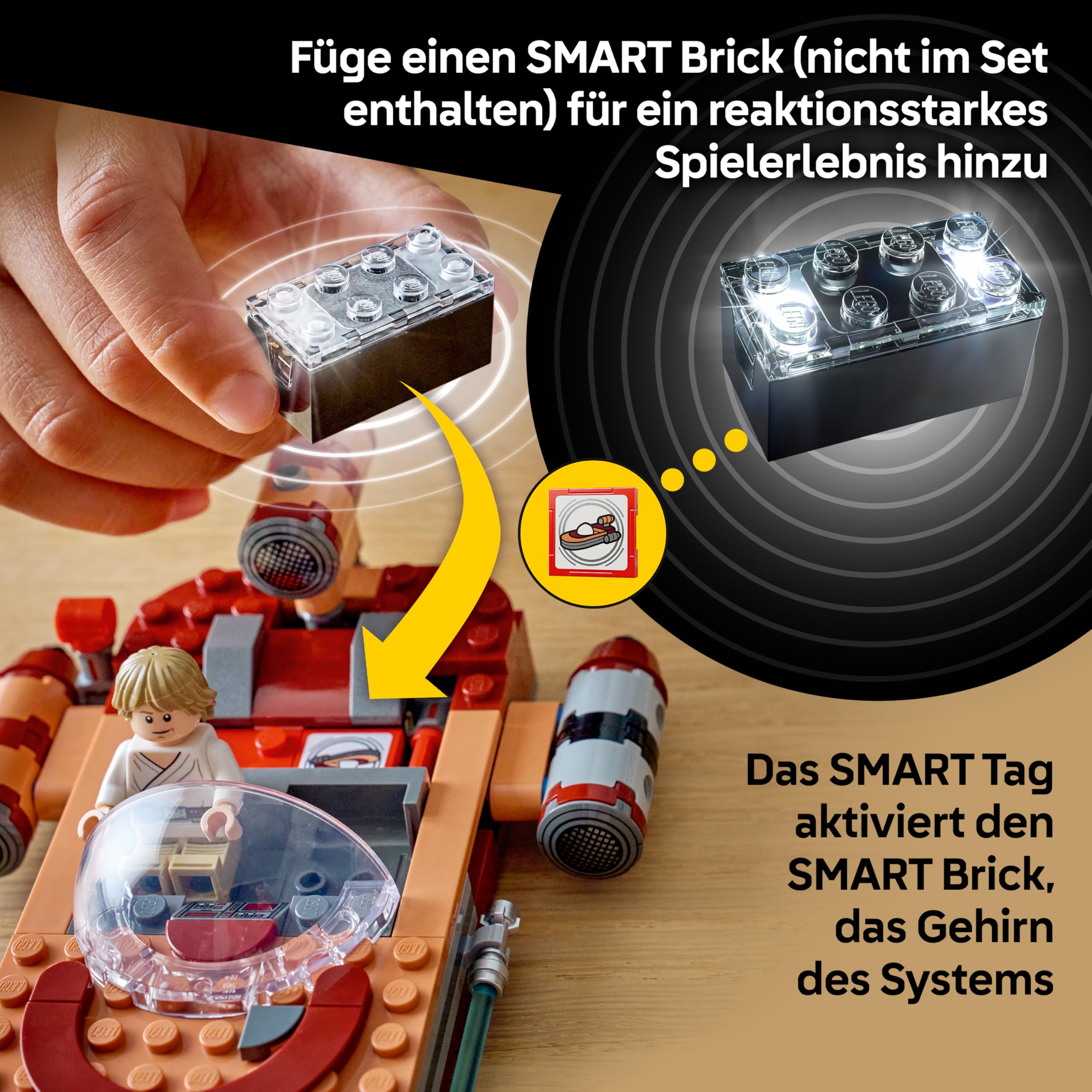 LEGO Star Wars 75420 SMART Play: Lukes Landspeeder - Kompatibles Interaktives Spielzeug inkl. SMART Tag und Luke Skywalker Minifigur - Geschenkidee für Jungen, Mädchen & Erwachsene Fans ab 6 Jahren