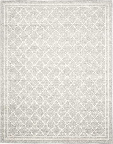 Vista 125 de Safavieh Amherst Collection AMT422B - Alfombra para interiores y exteriores, color gris claro y beige