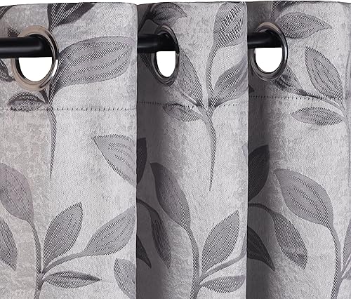Miniatura 2 de Superior Cortinas opacas, oscurecimiento de la habitación para dormitorio, bloqueo solar, térmicas, cortinas bohemias modernas, colección de hojas,