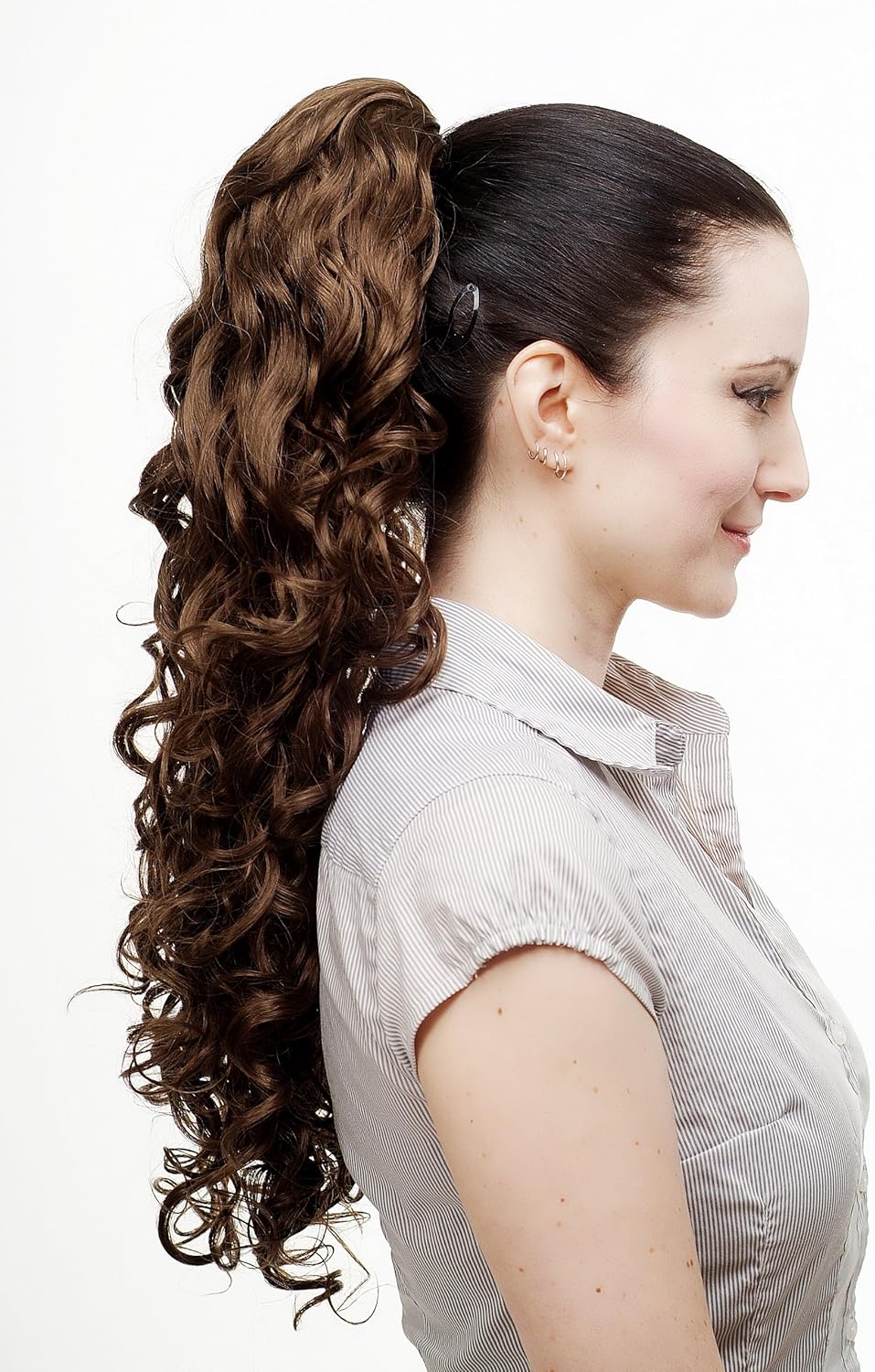 WIG ME UP - N310-10 Hairpiece ponytail extension very long massive volume voluminous curly amazing curls kinks medium gold brown 23inch - Image 3
