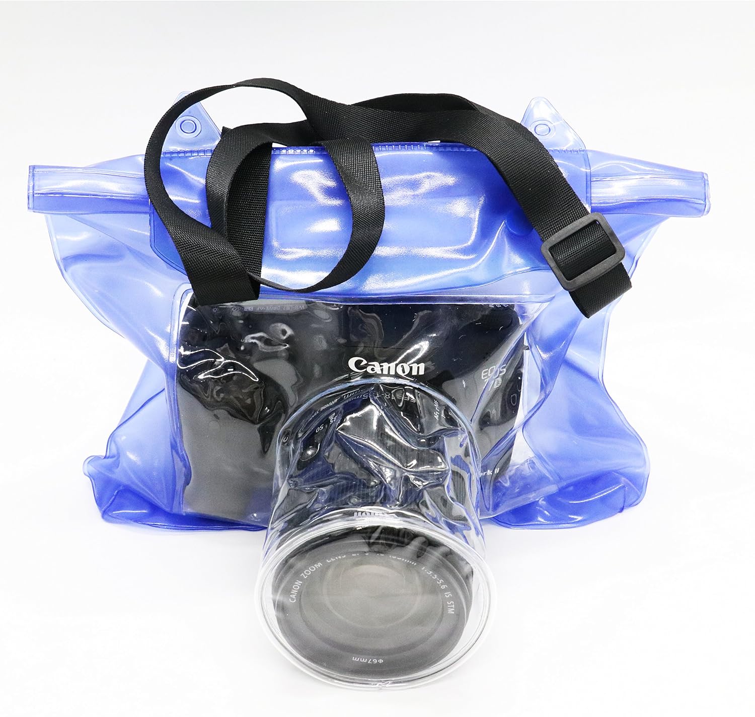 Camera Waterproof Bag Underwater Housing Case Pouch Bag Compatible with Canon Nikon etc.(Blue)