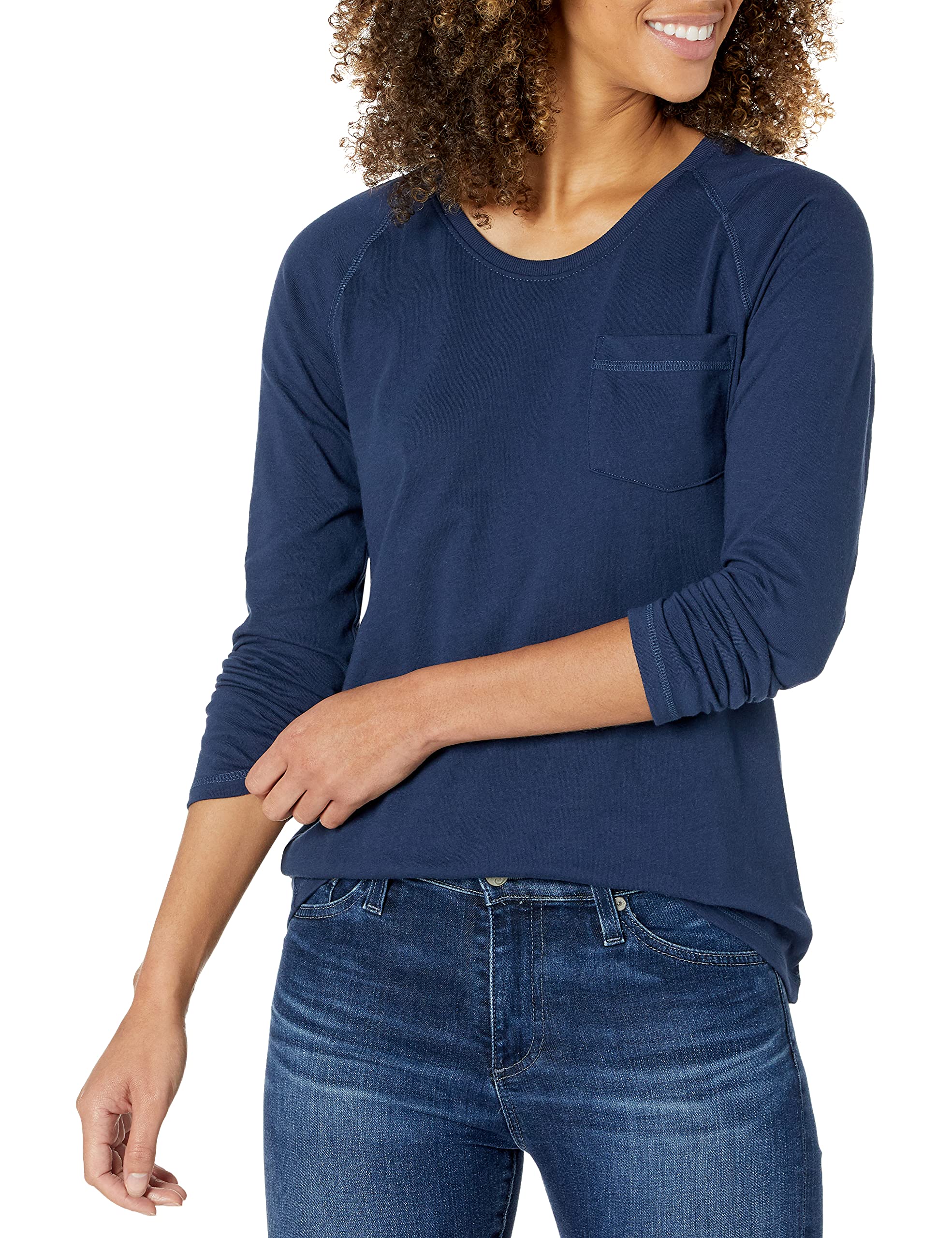 Dickies Women's Dynamic Navy V1 Long Sleeve Cooling Temp-Iq Performance T-Shirt, M