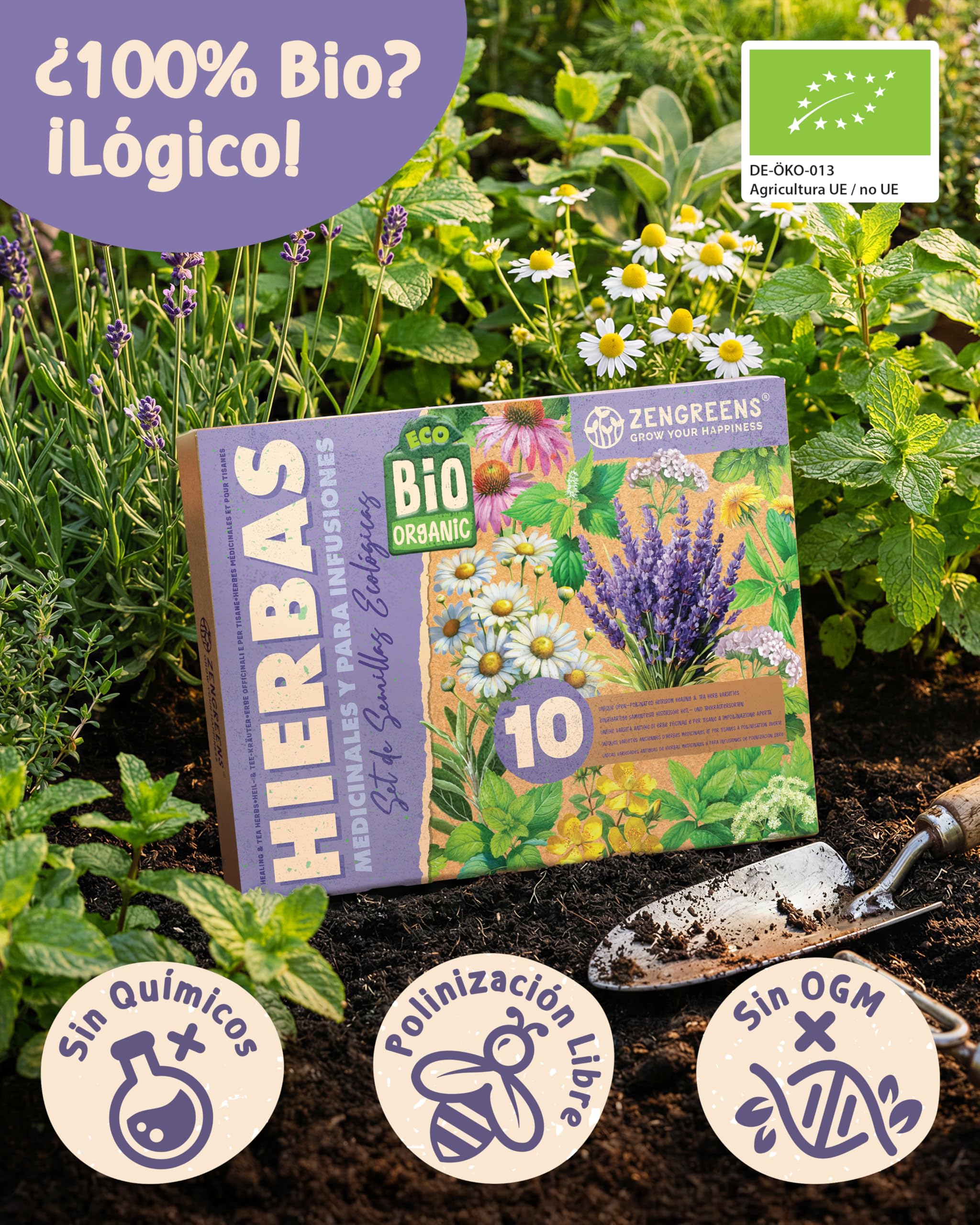 ZenGreens® - Set de semillas de hierbas medicinales y para infusiones eco - 10 variedades para cultivar fácilmente en el jardín, balcón o parterre elevado - Sementes verduras — view 3