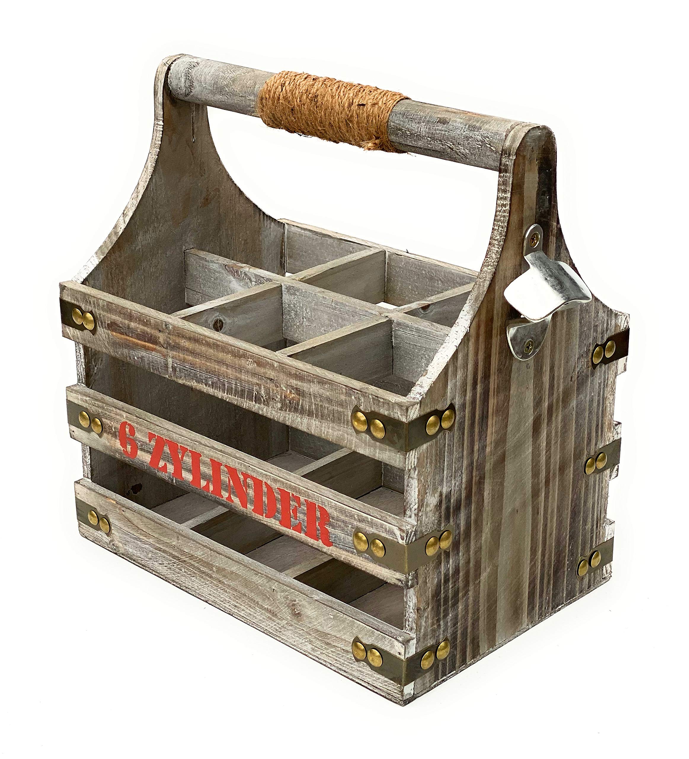 DanDiBo Weinträger 6 Flaschen Holz 93540 Weinregal Flaschenkiste Flaschenkorb Weinflaschenträger Flaschenträger