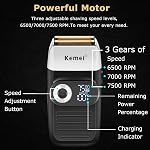 Kemei Professional Electric Foil Shaver for Men Razor with Bald Trimmer Cordless Shavers Rechargeble LED Display 2 in 1