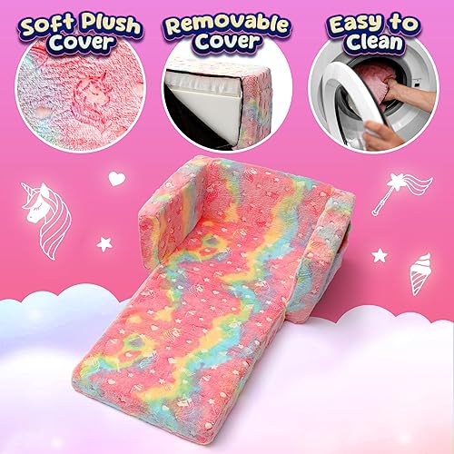 Miniatura 4 de nimboo Sofá para niños, sofá para bebés, sofá cama para niños pequeños, sofás para niños pequeños que se pliegan para niñas, sillas cómodas para