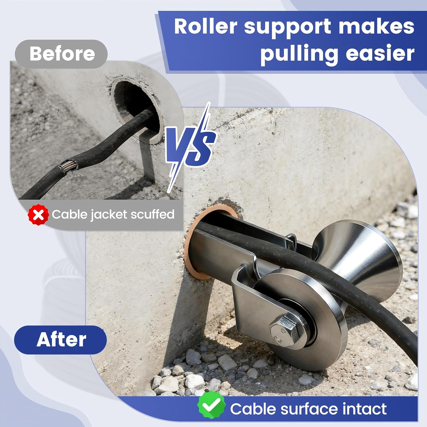 4-Inch Stainless Steel Cable Puller Sheave, Cable Feeding Sheave,Allowing The Cable Being Fed Into The Conduit to Smoothly Roll Over The Sheave,Heavy Duty Steel Pulleys for Large Scale