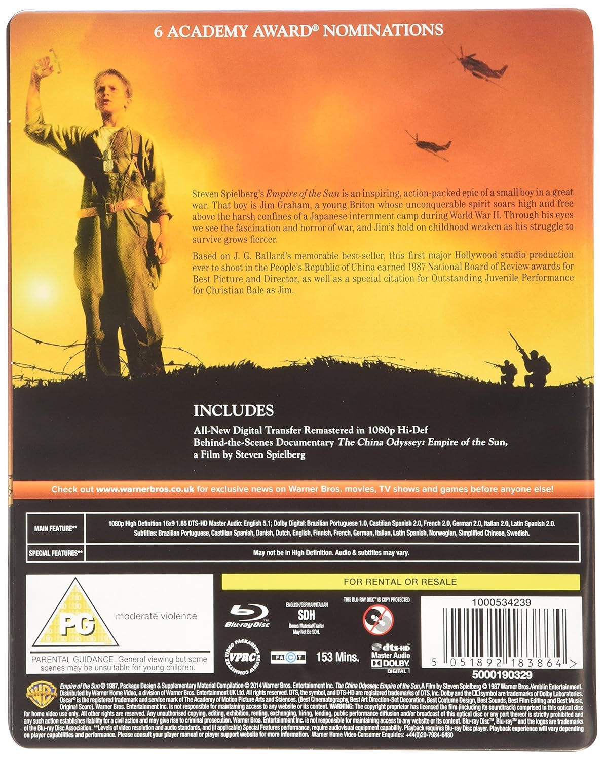 Empire of the Sun - Steelbook [Blu-ray] [2014] [UK Import]