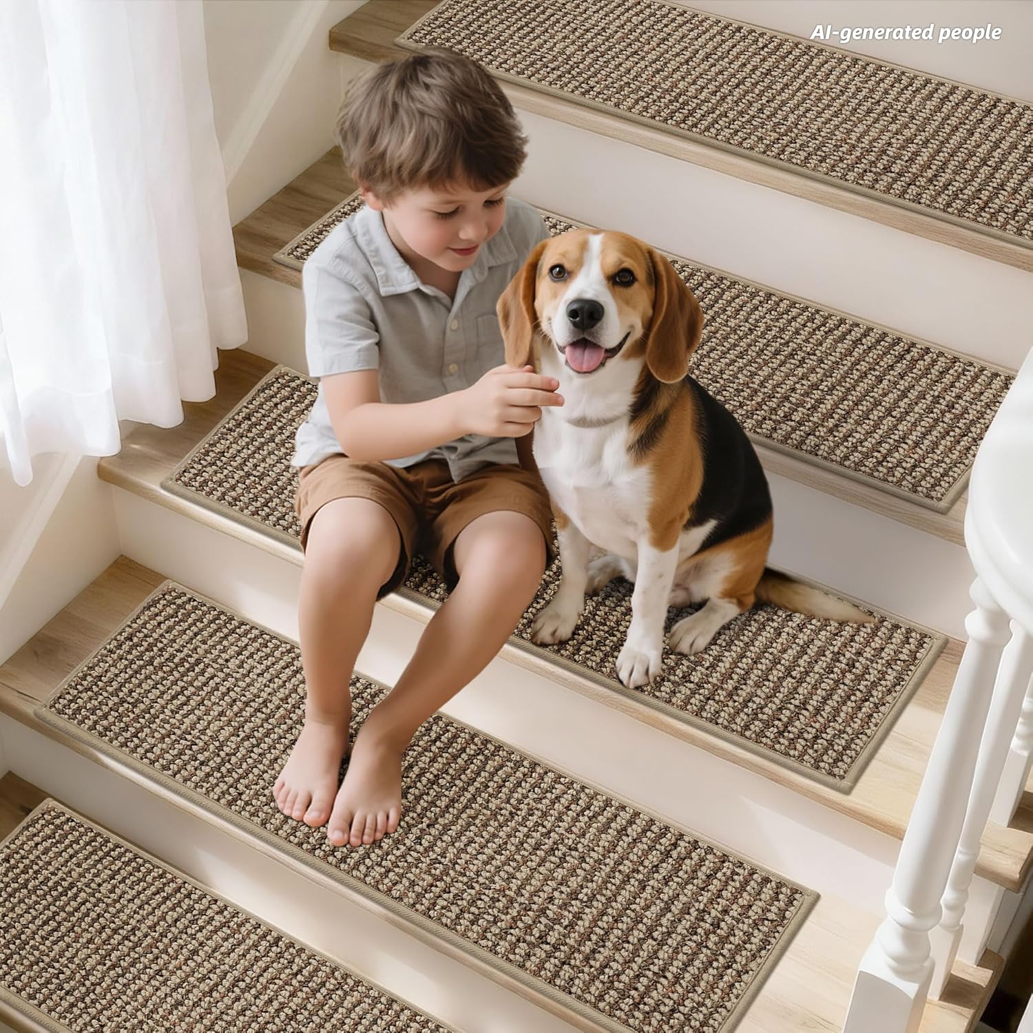 Stair Treads Non Slip for Wooden Steps 28x9in, Taupe