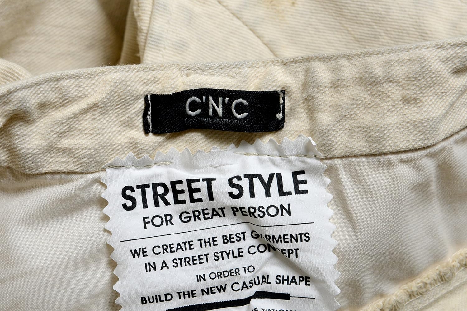 C'N'C Costume International Men's Distressed Casual Pants US 34 IT 50 Beige