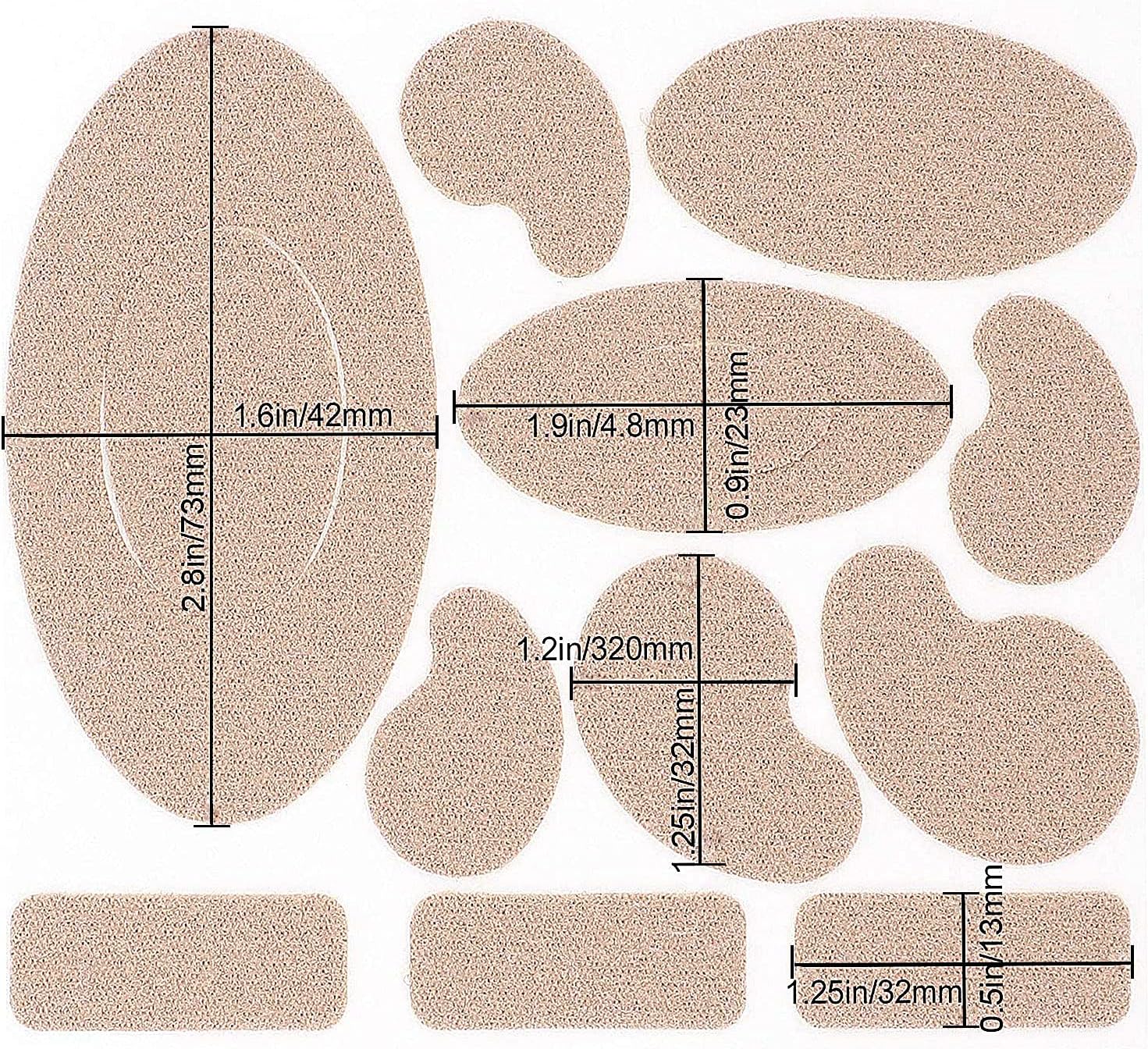 165PCS(15 Sheets)Moleskin Tape Flannel Adhesive Pads Moleskin for feet blisters Heel Stickers Blister Prevention Pads Premium Moleskin Tape Anti-wear Heel Pads for Feet Shoes Fabric Hiking Padding : Health & Household