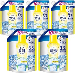 レノア 煮沸レベル消臭 抗菌ビーズ 黄ばみブロッカー シトラスホワイト 詰め替え 1,410mL×5袋 [大容量] [ケース品] 柔軟剤と一緒に使って効果長続き