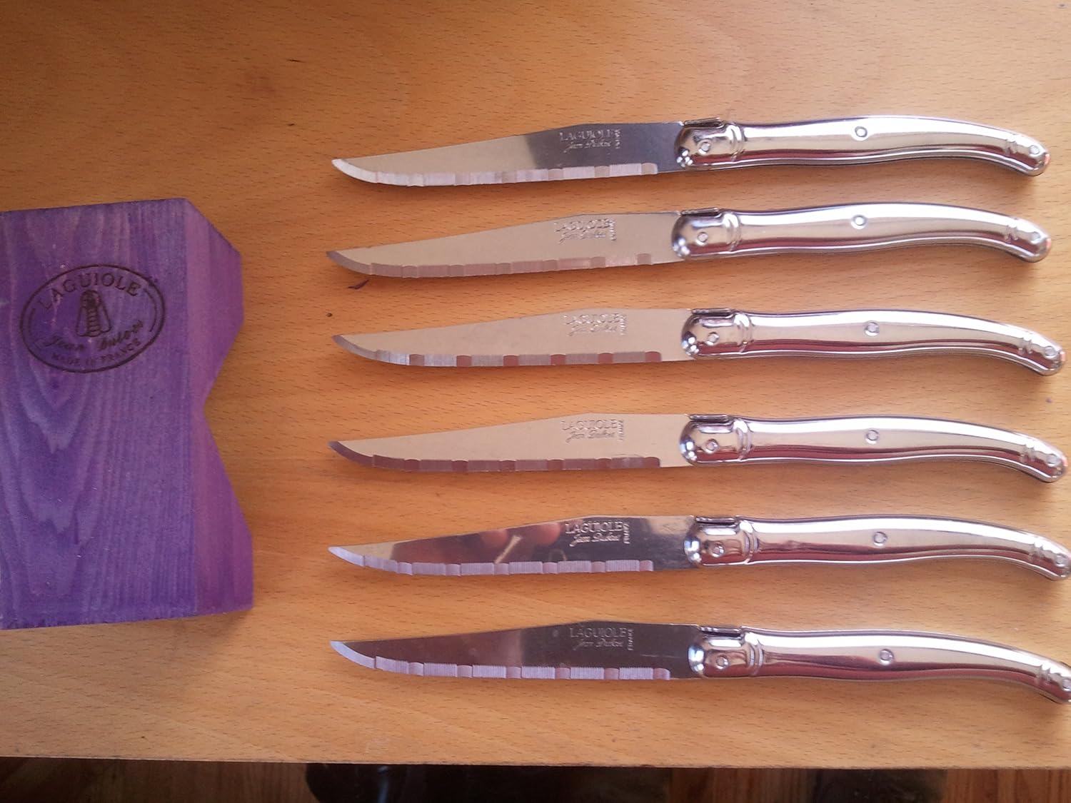 Jean Dubost Laguiole Stainless Steel Steak Knives Set of 6