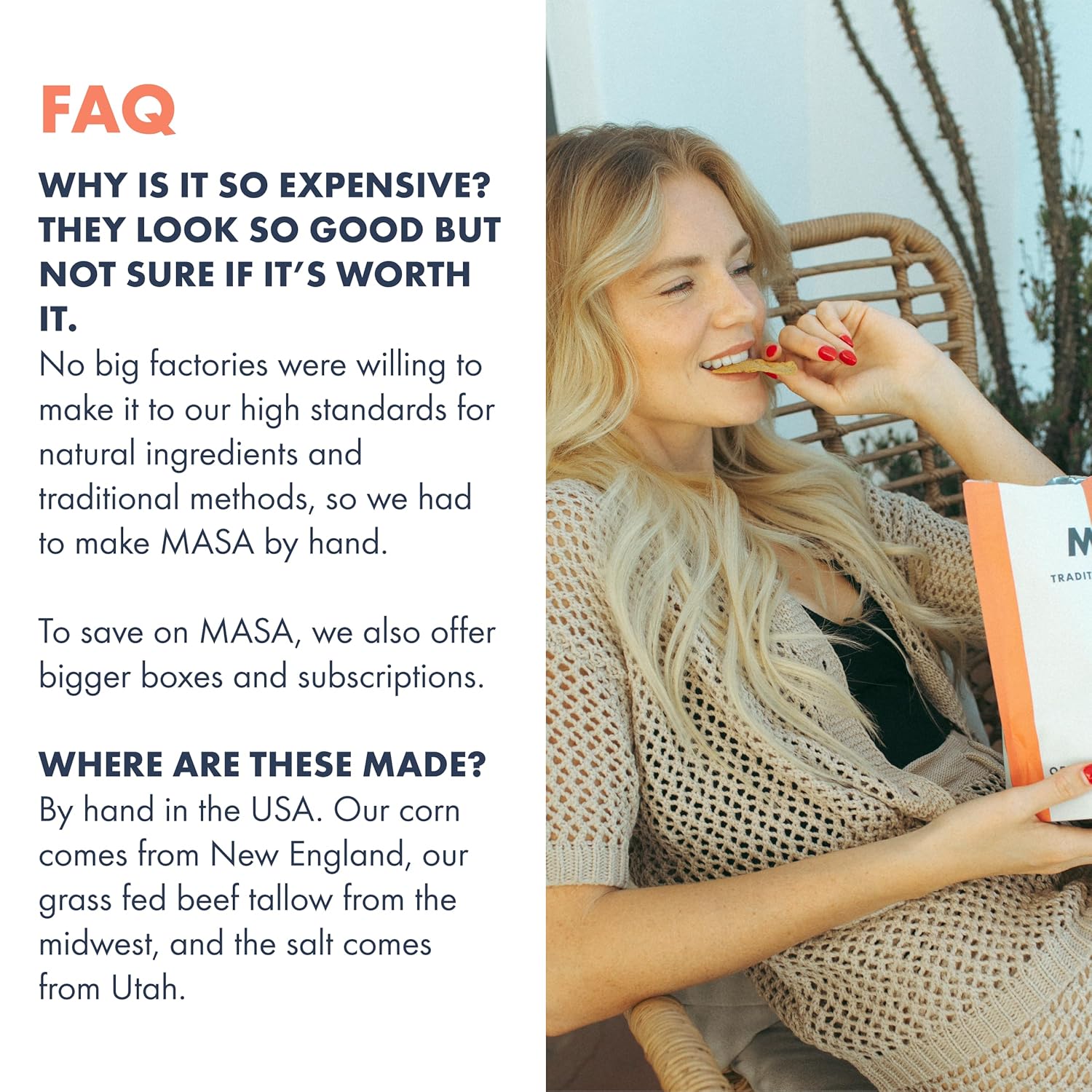 MASA Chips Blue Corn Tortilla Chips Cooked in Beef Tallow – Seed Oil Free Snack, 6pk×5 oz each– Handmade with Only Naturally Grown Blue Corn & Sea Salt, Gluten Free