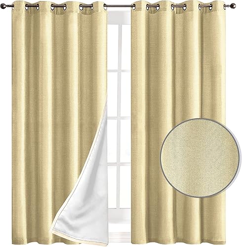 Elegant Comfort Cortinas opacas con ojales en la parte superior, juego de 2 paneles, tratamiento de ventana, aislamiento térmico, oscurecimiento de Elegant Comfort Cortinas opacas con ojales en la parte superior, juego de 2 paneles, tratamiento de ventana, aislamiento térmico, oscurecimiento de