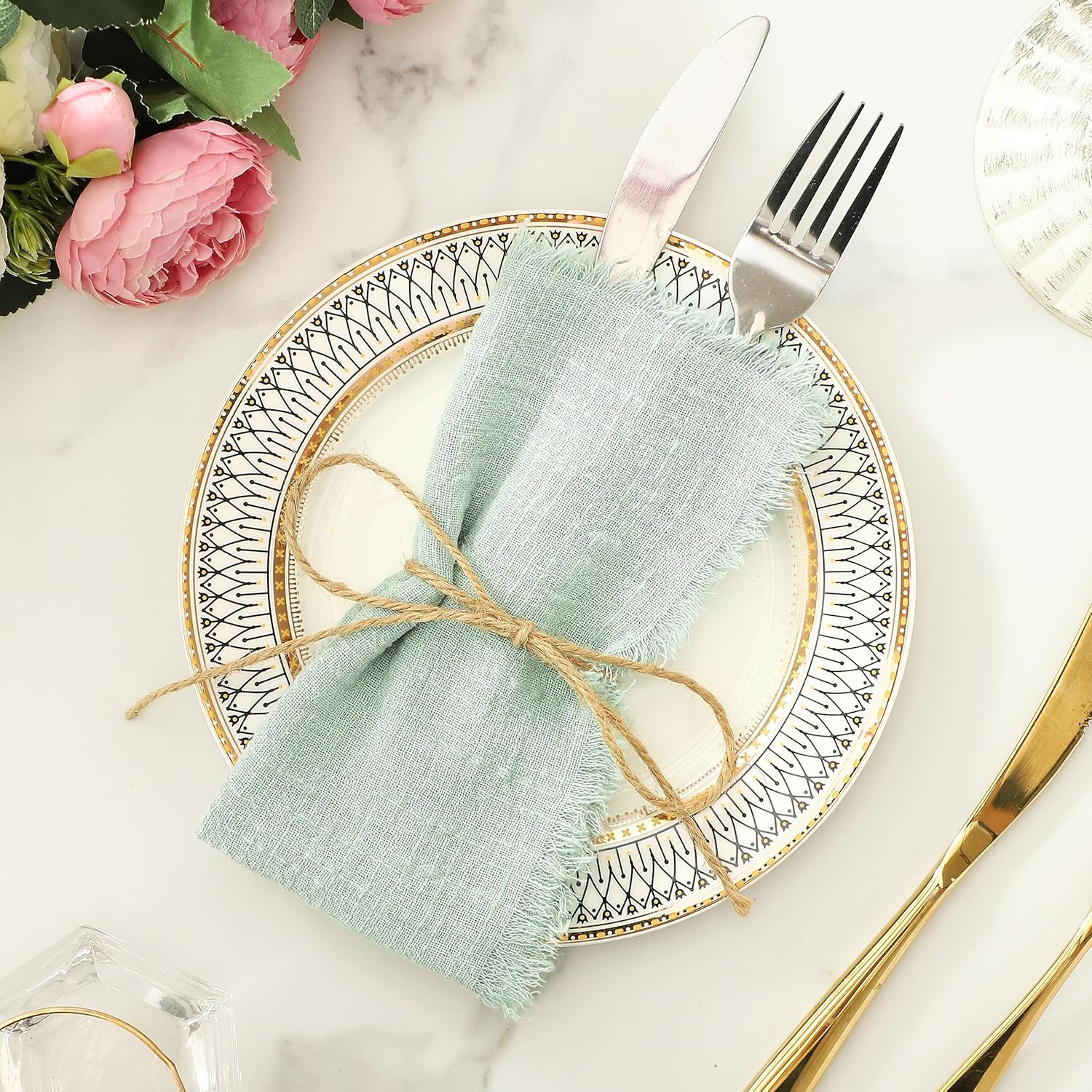 Kukinta Linen Napkins Set of 12, Versatile 17x17 Inches