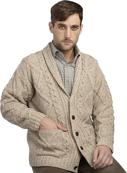 Aran Crafts Cardigan en Laine Mérinos