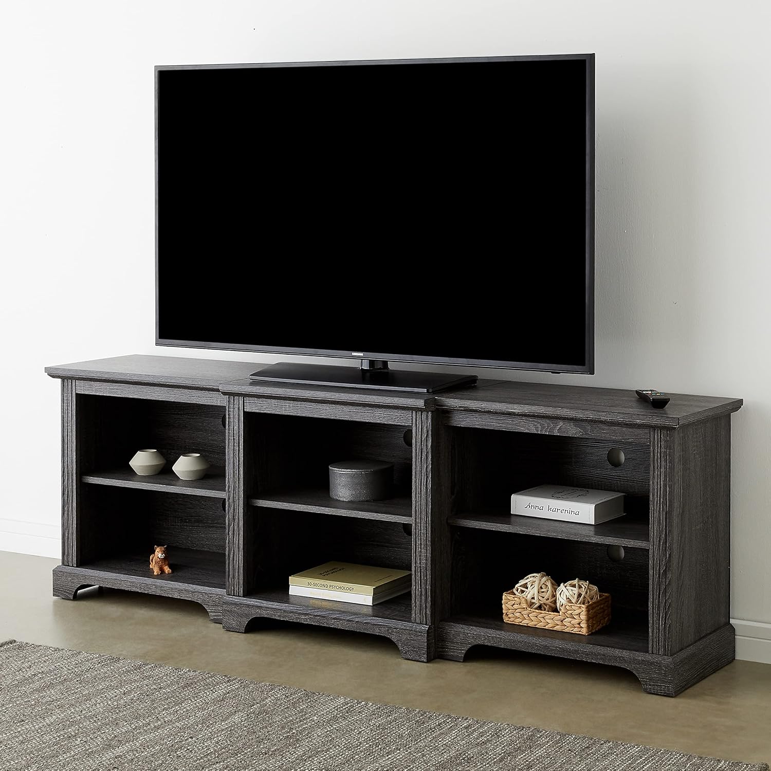 Rockpoint 70inch Modern TV Stand Storage Media Console Entertainment Center for TVs up to 80,Charcoal : Everything Else