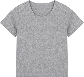 Cotton T-Shirts Short Sleeve Crew Neck Shirts for Girls and Boys