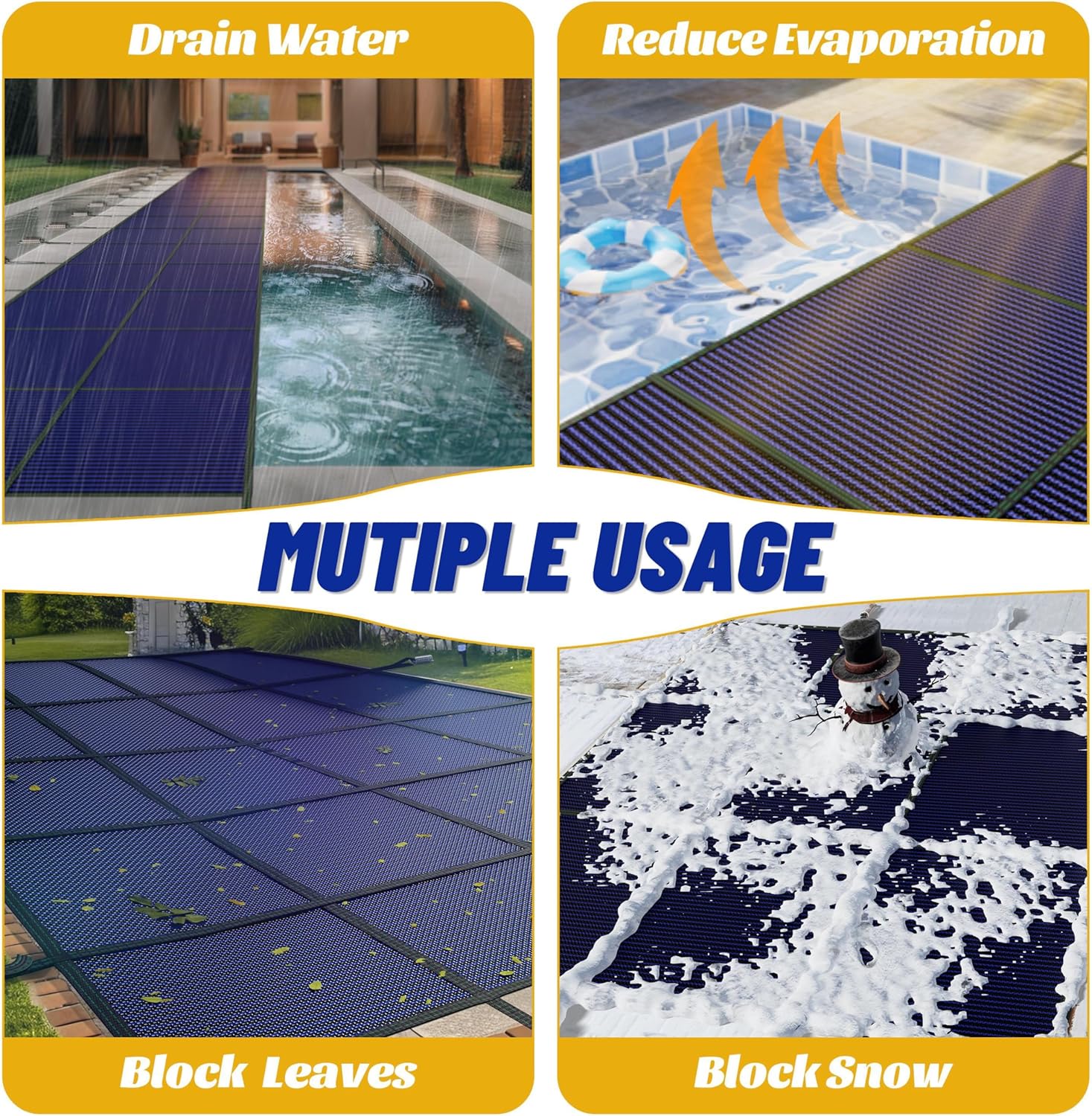 AMGO Safety Pool Cover for Inground Pools, Heavy Duty Winter Mesh Pool Cover Durable PP Material Swim Pool Cover,Blue (Item Size 18ft x 42ft, Suitable for 16ft x 40ft Pool)