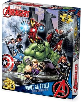Prime 3D | Marvel | The Avengers Collectible 3D Lenticular Jigsaw Puzzle | 500 Piece | Challenging & Fun | Perfect for Game Nights | 24 x 18