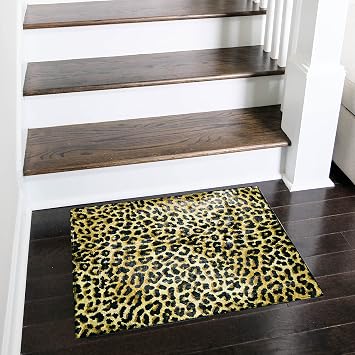 Dalyn Rugs Akina Leopard Animal Print AK2 Faux Fur Gold 18" x 26"