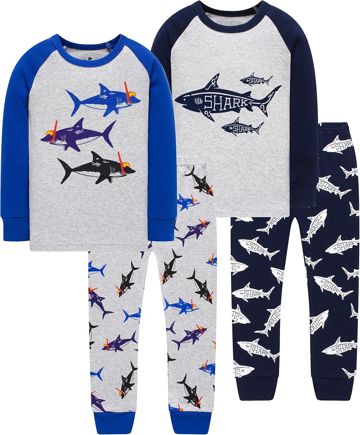 Pajamas for Boys Girls Grow in The Dark Dinosaurs Sleepwear Christmas Baby Clothes 4 Pieces Pants Set