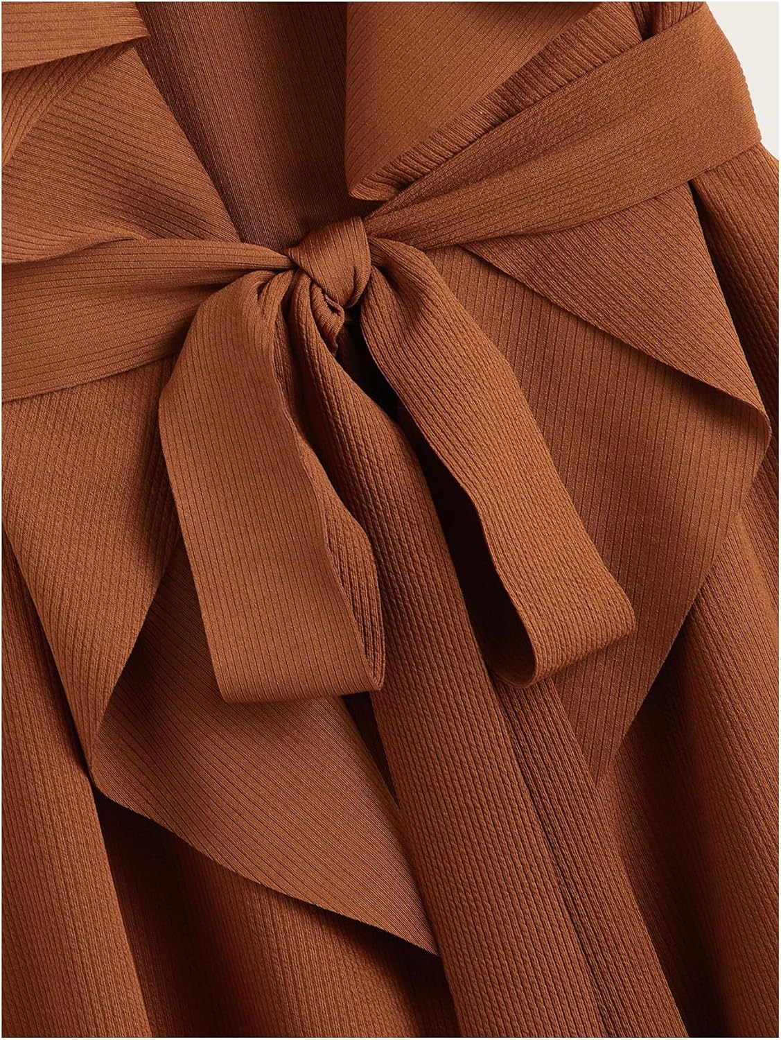 WDIRARA Women's Open Front Vest Jackets Waterfall Collar Sleeveless Knit Cardigan with Belt - Image 4