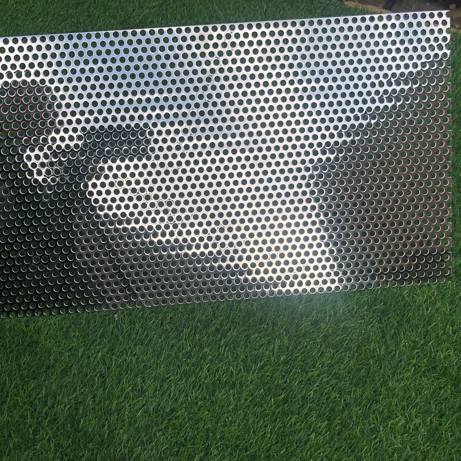 Lamiera forata in acciaio inox, griglia forata in acciaio inox, 8 mm, spessore 1,1 mm, 762 mm x 381 mm - Lamiere forate - Griglia forata in metallo