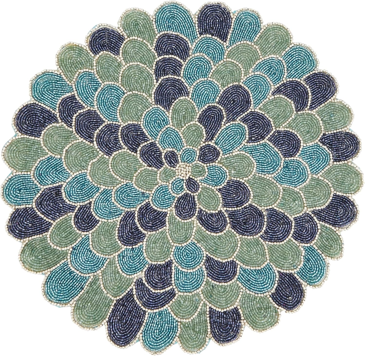 Peacock Glamour Beaded Placemat (Set of 4)