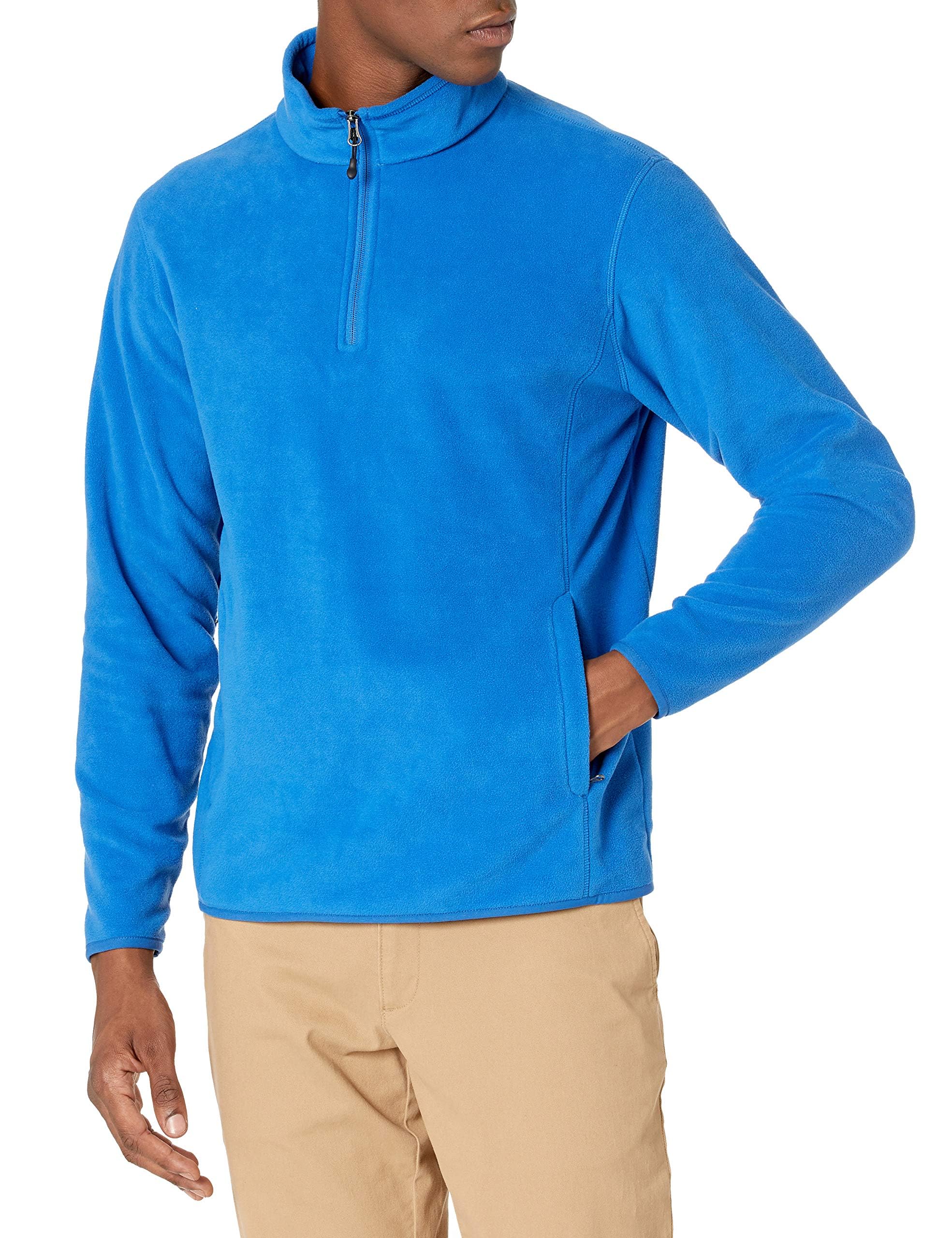 Amazon Essentials Men's Quarter-Zip Polar Fleece Jacket, Cobalt Blue, XXL