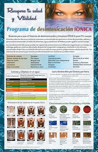 Cartel promocional de Desintoxicación Iónica Baño de Pies Iónico Spa Chi Limpieza. Póster de baño de pies de desintoxicación en español