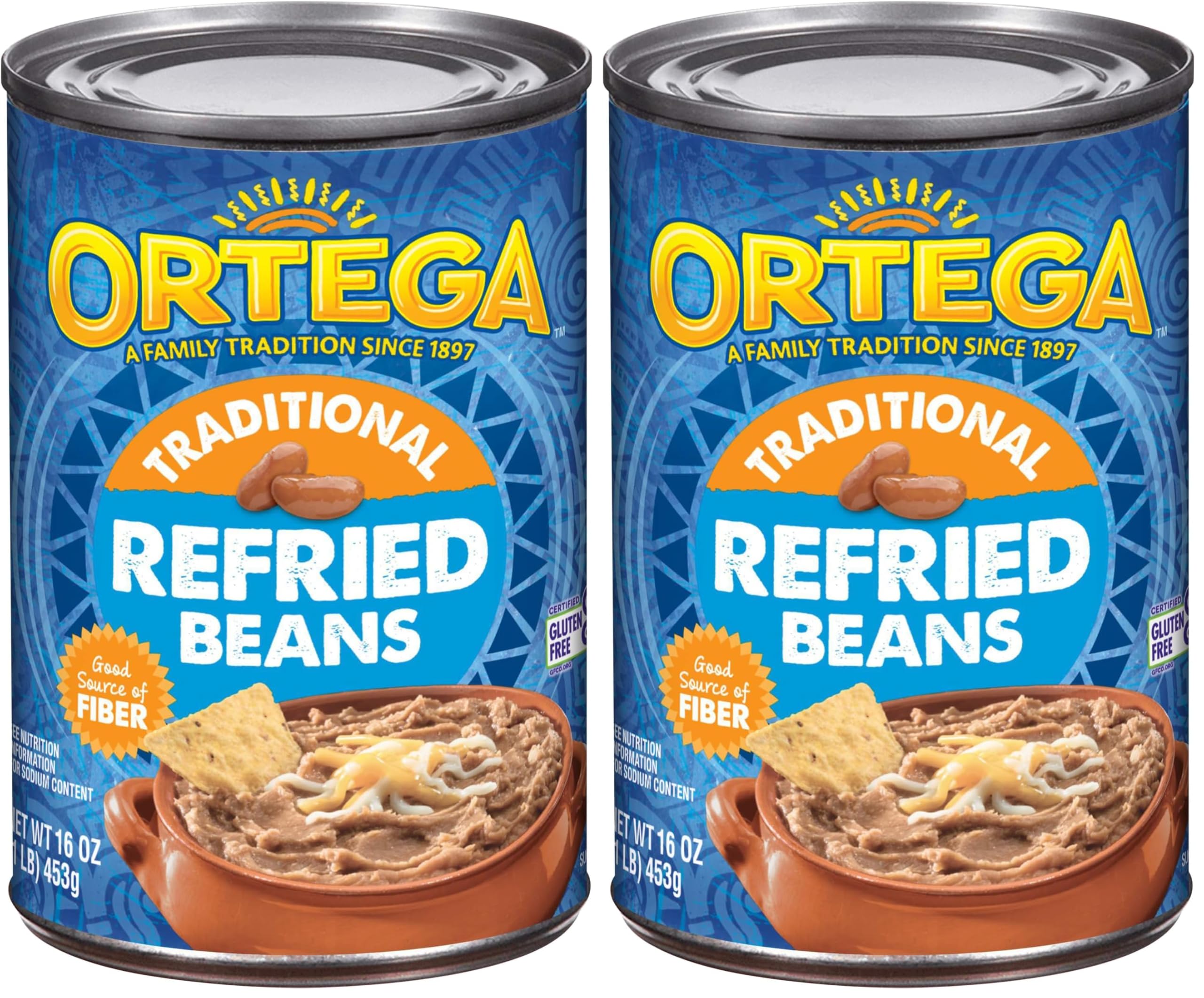 Refried Beans by Ortega – 16 Ounce (Pack of 2), Traditional, Pack of 2, Model 7701095
