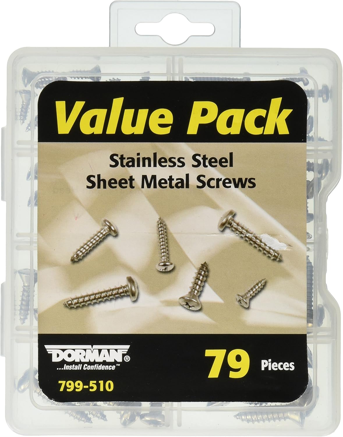 Dorman - Autograde 799-510 Sheet Metal Screw Stainless Steel Value Pack- 8 Sku's- 79 Pieces