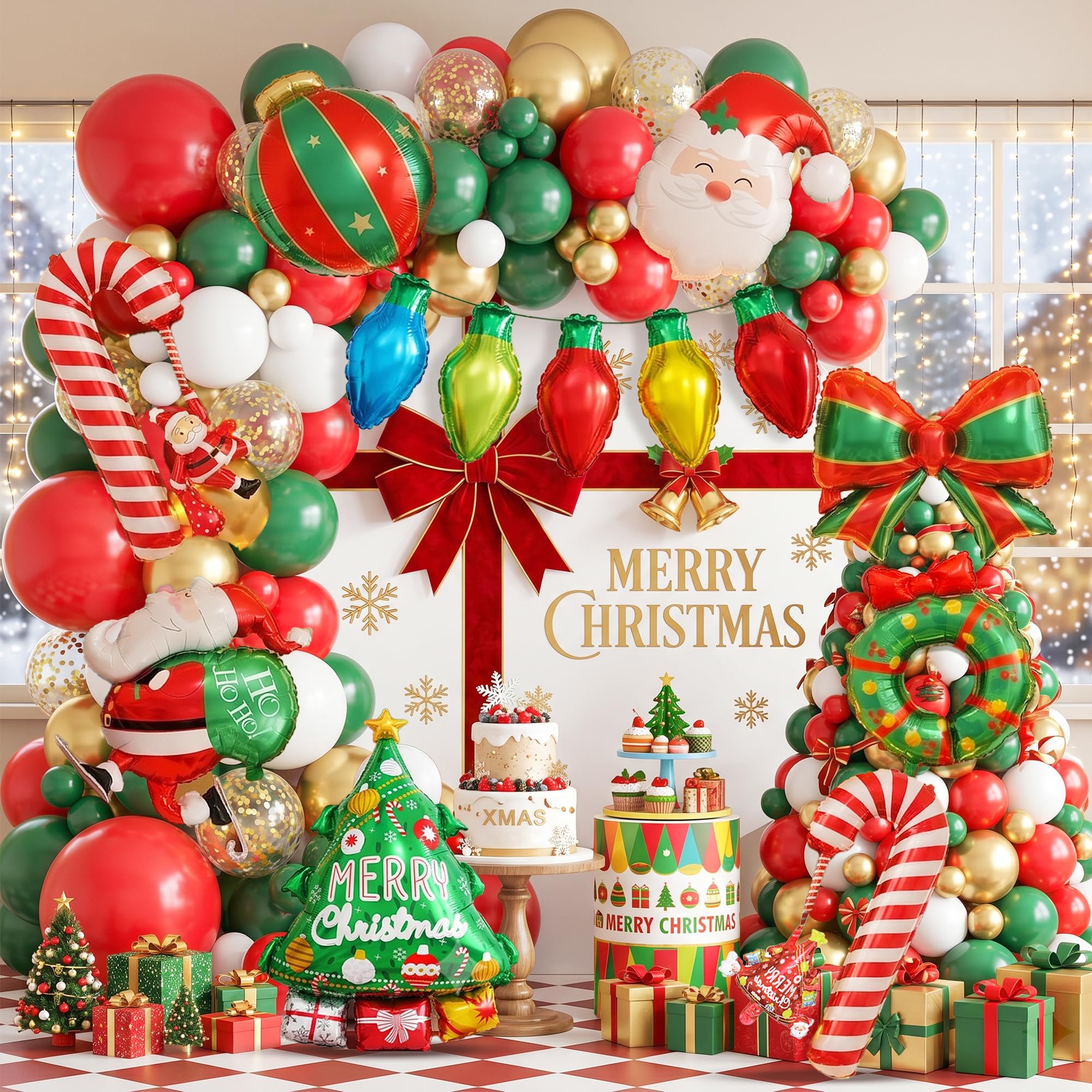 87pcs Christmas Balloon Arch Kit for Christmas Party Decorations